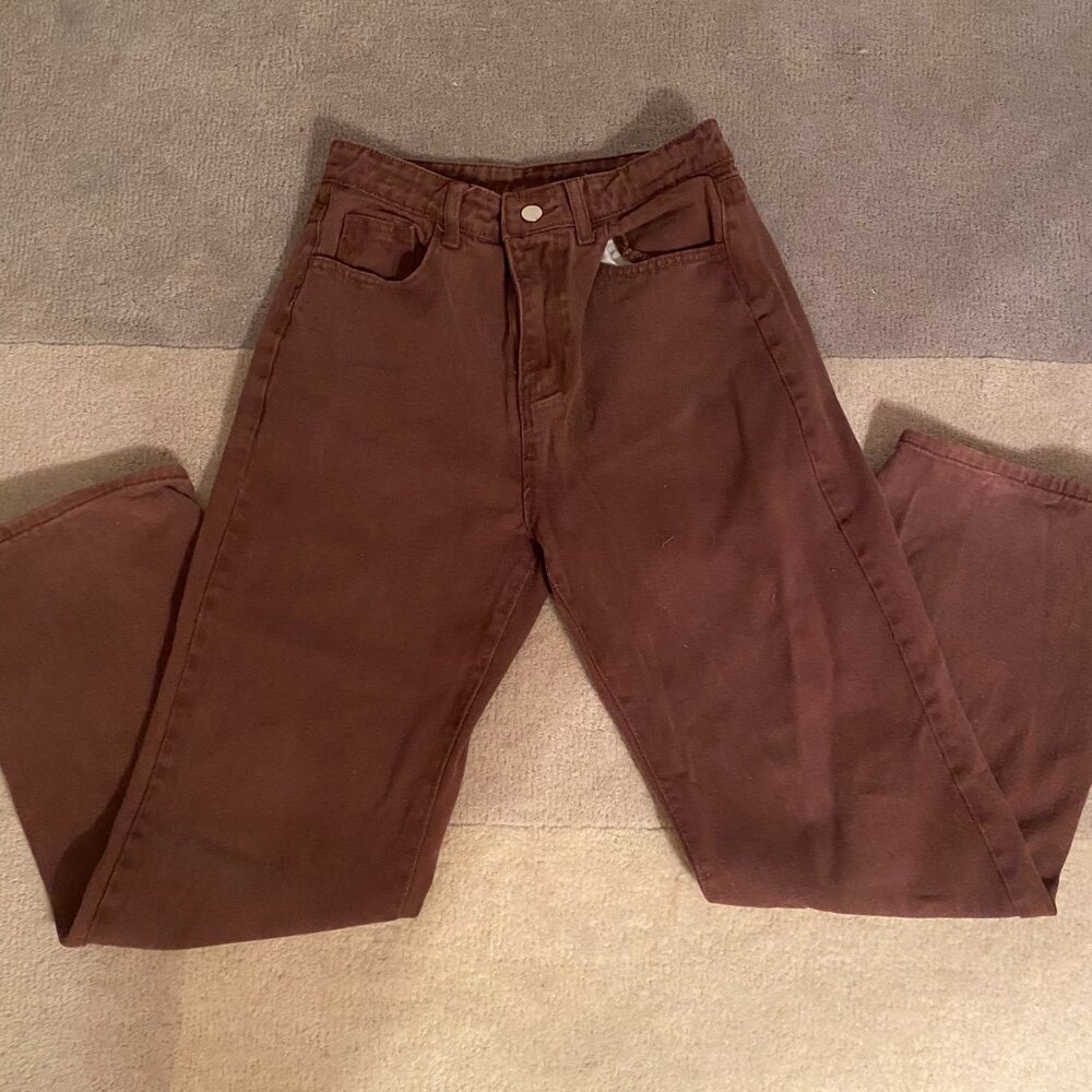 Brown/Burgandy Straight Leg Jeans